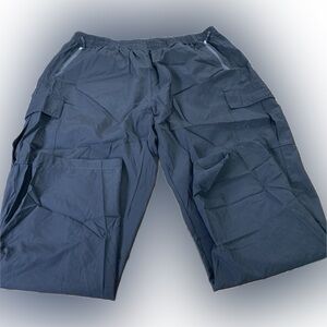 Zerdocean Women's Utility Joggers Size 3X Plus Black Zip Pockets Nylon Pants